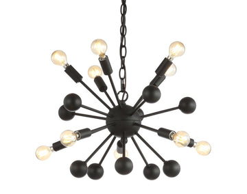 Orbit 19.5" Adjustable Iron Modern Industrial Sputnik LED Chandelier - JONATHAN Y